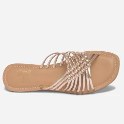 Mule dorée en cuir éco-conçu