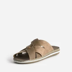 Mule marron bi matière