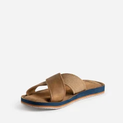 Mule marron brides croisées