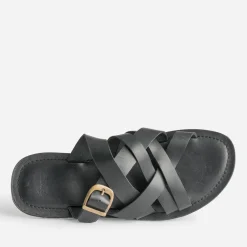 Mule noire cuir éco-conçu