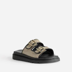 Mule TEXTO beige effet raphia