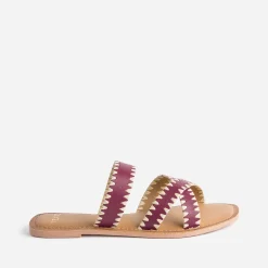 Mule TEXTO prune en cuir