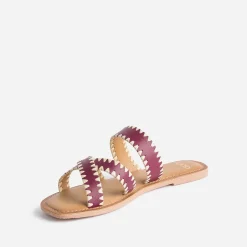 Mule TEXTO prune en cuir