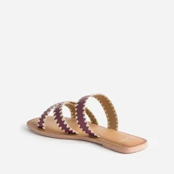 Mule TEXTO prune en cuir