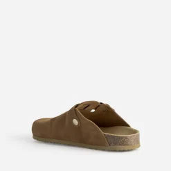 Mule-sabot TEXTO cognac cuir velours