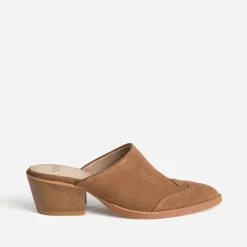 Mule-santiag TEXTO marron cuir velours
