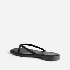 Mule-tong TEXTO noire brides strassées