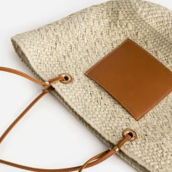Panier beige poche camel