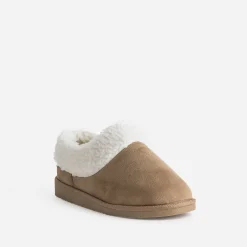 Pantoufle camel fourrée