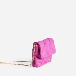 Pochette TEXTO rose matelassée