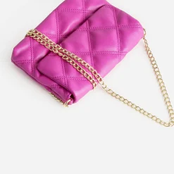 Pochette TEXTO rose matelassée