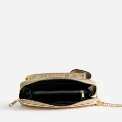 Pochette-téléphone TEXTO doré métallisé