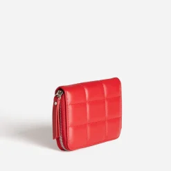 Portefeuille rouge matelassé