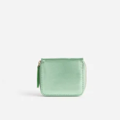Porte-monnaie vert métallisé