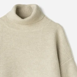 Pull TEXTO beige oversize