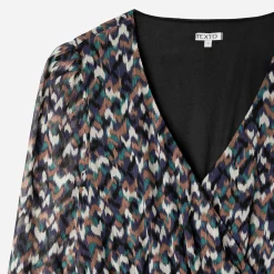 Robe bleue à motif ethnique