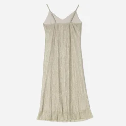 Robe TEXTO beige métallisé fines bretelles