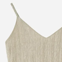 Robe TEXTO beige métallisé fines bretelles