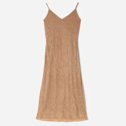 Robe TEXTO orange métallisé fines bretelles