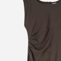 Robe-tube longue TEXTO chocolat