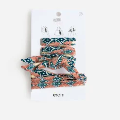 Rubans-foulards orange à imprimé rétro