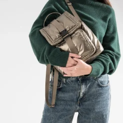 Sac à dos TEXTO bronze matelassé