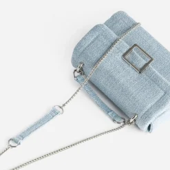 Sac à main baby blue textile souple