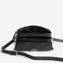 Sac à main noir double compartiment zippé