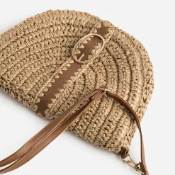 Sac à main TEXTO beige tressé