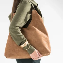 Sac à main TEXTO cognac suédé