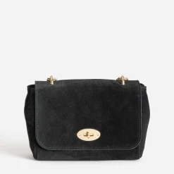 Sac à main TEXTO noir cuir velours