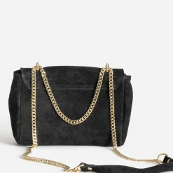 Sac à main TEXTO noir cuir velours