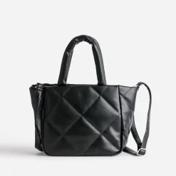 Sac à main TEXTO noir matelassé