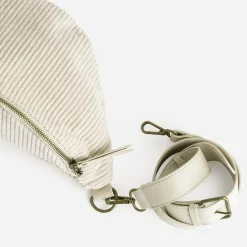 Sac banane écru velours côtelé