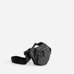 Sac banane noir nylon tissé mat