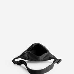 Sac banane noir nylon tissé mat