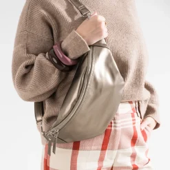 Sac banane TEXTO taupe métallisé