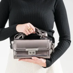 Sac bandoulière gun métallisé métalleries gris argenté