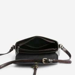 Sac bandoulière marron avec double anneaux