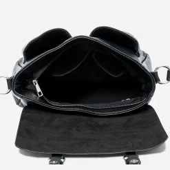 Sac bandoulière noir à double boucle