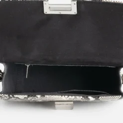 Sac bandoulière noir effet python