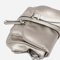 Sac besace bronze nacré avec rabat zippé
