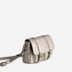 Sac besace taupe métallisé