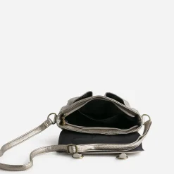 Sac besace taupe métallisé