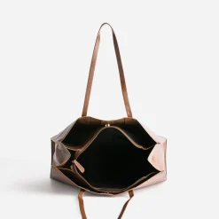 Sac cabas cognac détails bijou