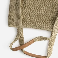 Sac cabas TEXTO beige paille tressée