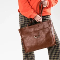 Sac cabas TEXTO marron