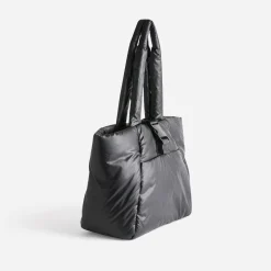Sac cabas TEXTO noir nylon matelassé