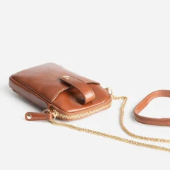 Sac cognac pour téléphone portable
