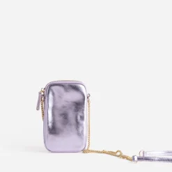Sac lilas métallisé pour téléphone portable